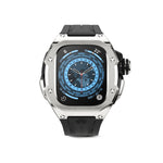 Load image into Gallery viewer, Apple Watch Ultra Case - RST49 - Silver Steel (Black Rubber)
