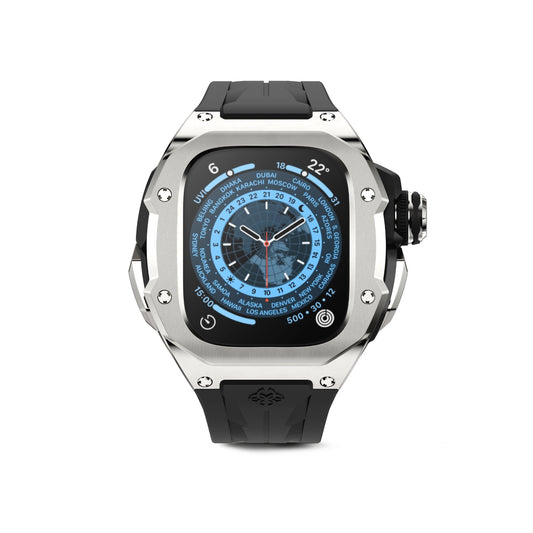 Apple Watch Ultra Case - RST49 - Silver Steel (Black Rubber)