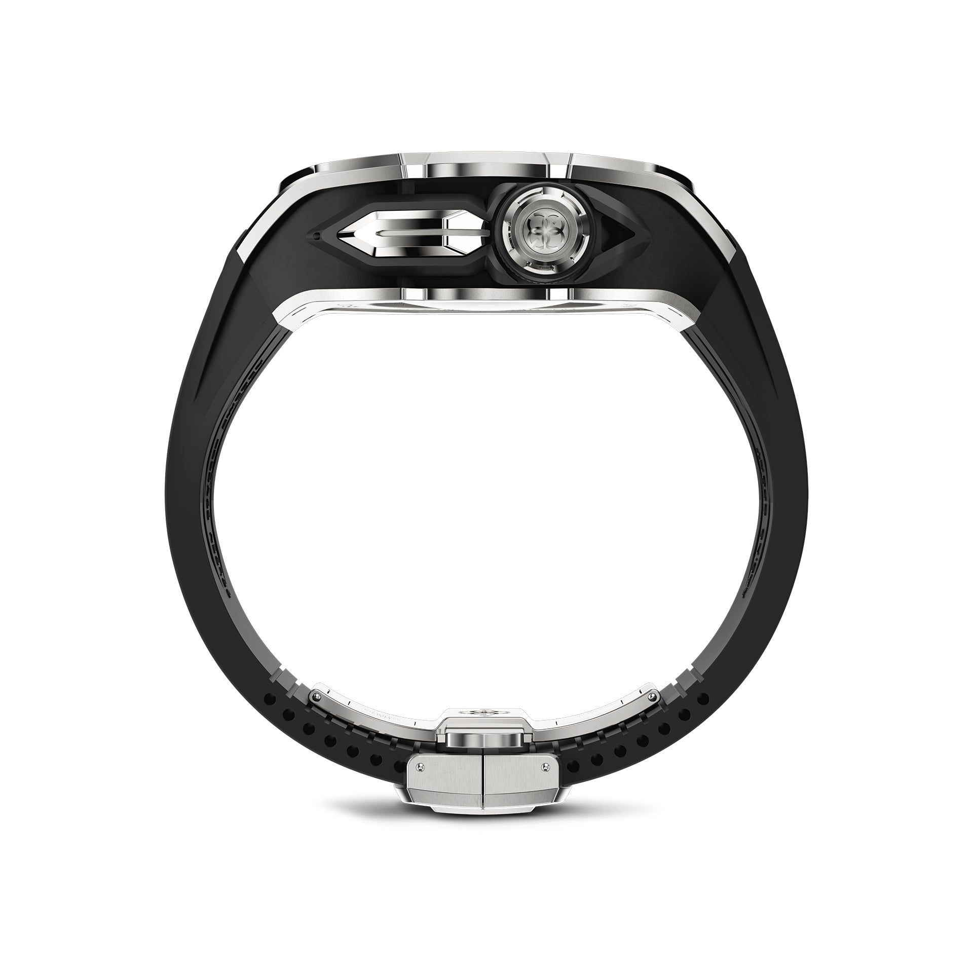Apple Watch Ultra Case - RST49 - Silver Steel (Black Rubber)