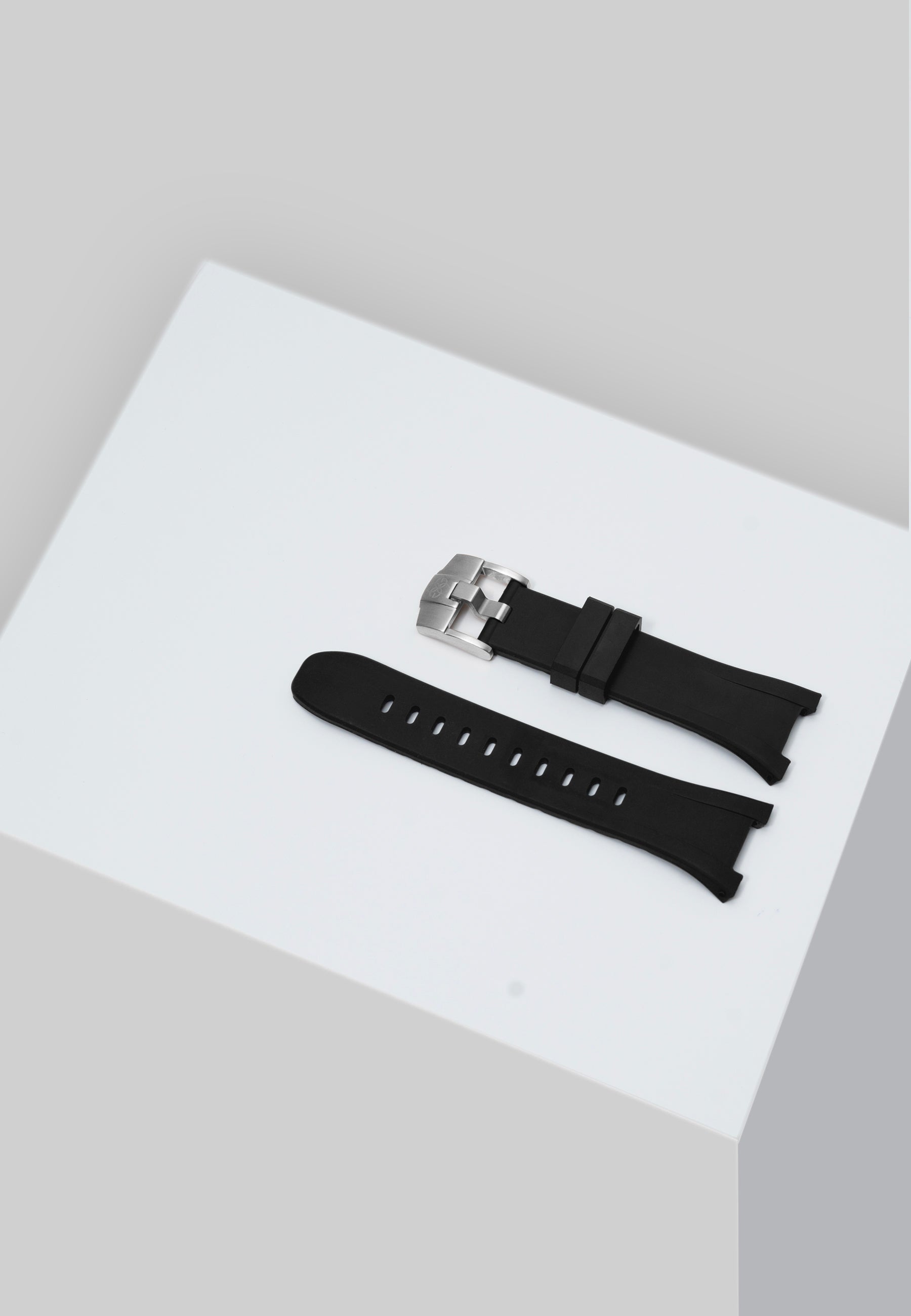 Golden Concept - Watch Straps - Rubber - Silver buckle (Black Rubber)
