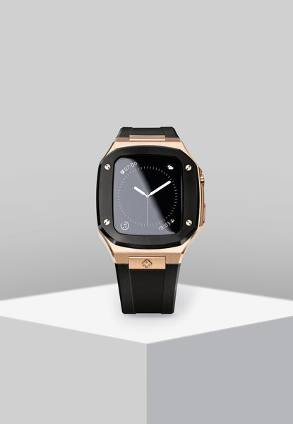 Apple Watch 6 Case - SP- Rose gold (Black Rubber)