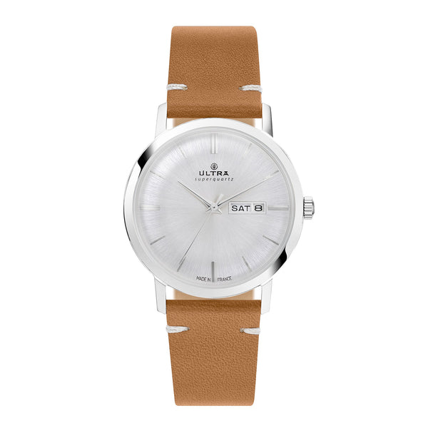 ULTRA V6 - QUARTZ - LEATHER - BROWN WITH SS BUCKLE