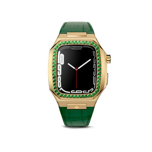 Apple Watch 7 - 9 錶殼 - CLD - 金色（綠色皮革）