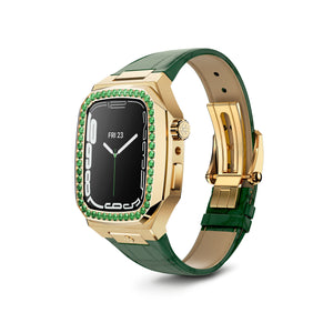 Apple Watch 7 - 9 表壳 - CLD - 金色（绿色皮革）