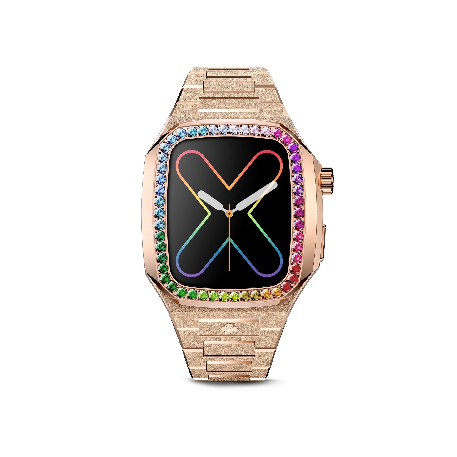 Apple Watch 7 - 9 Case - EVF - RAINBOW Frosted (Rose Gold Steel)