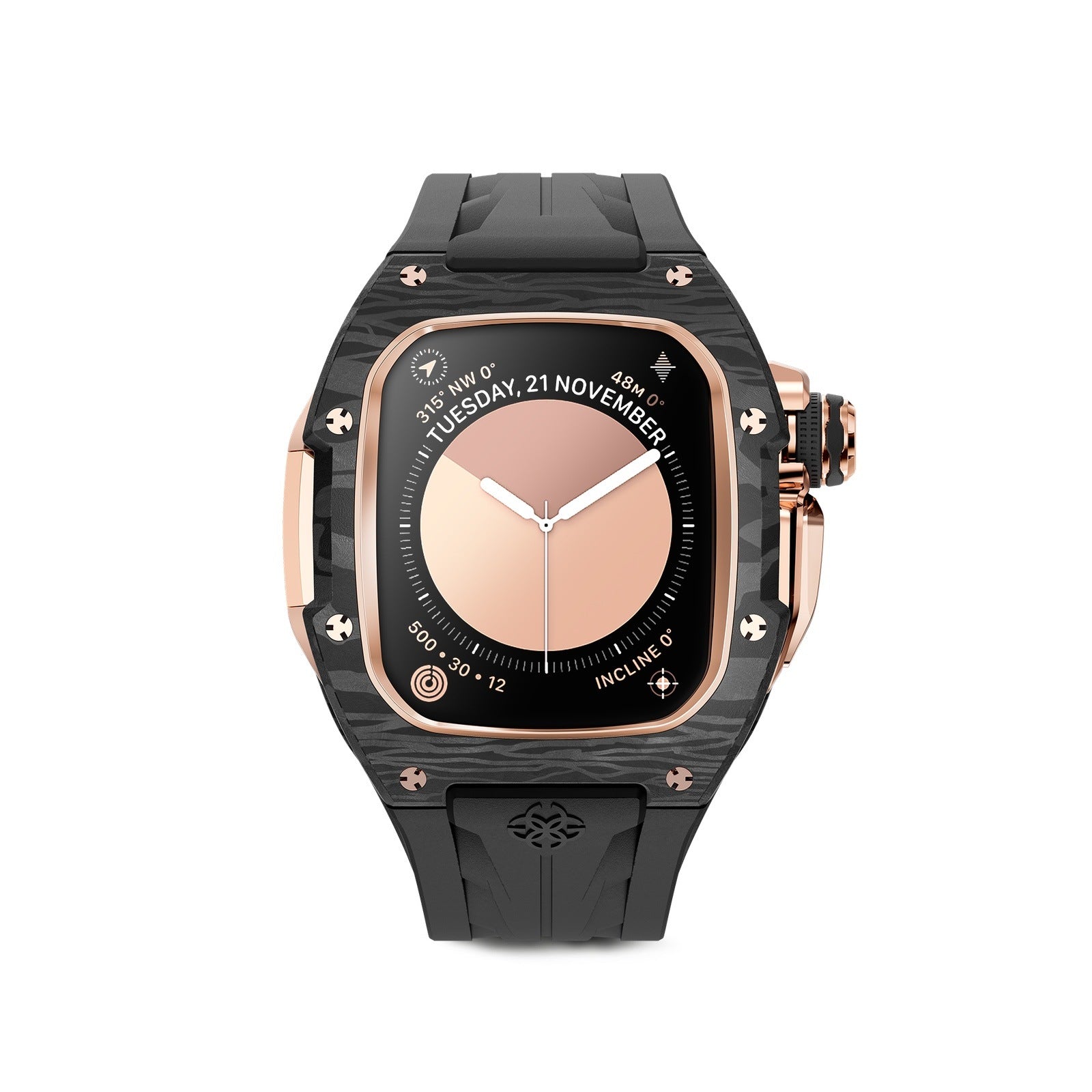 Apple Watch 7 - 9 Case - RSCIII45 - Rose Gold Carbon