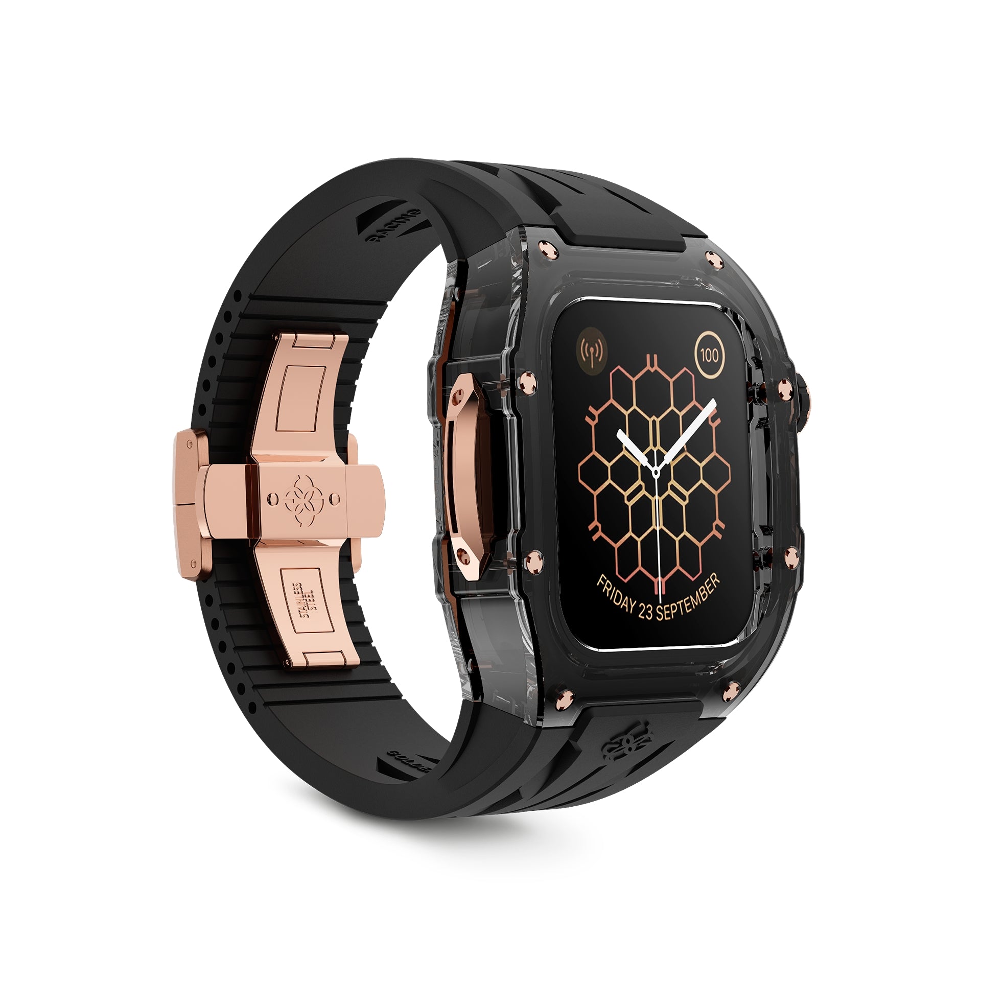 Apple Watch 7 - 9 Case - RSTR45 - Smokey Black Rose Gold – LUX AT LAST